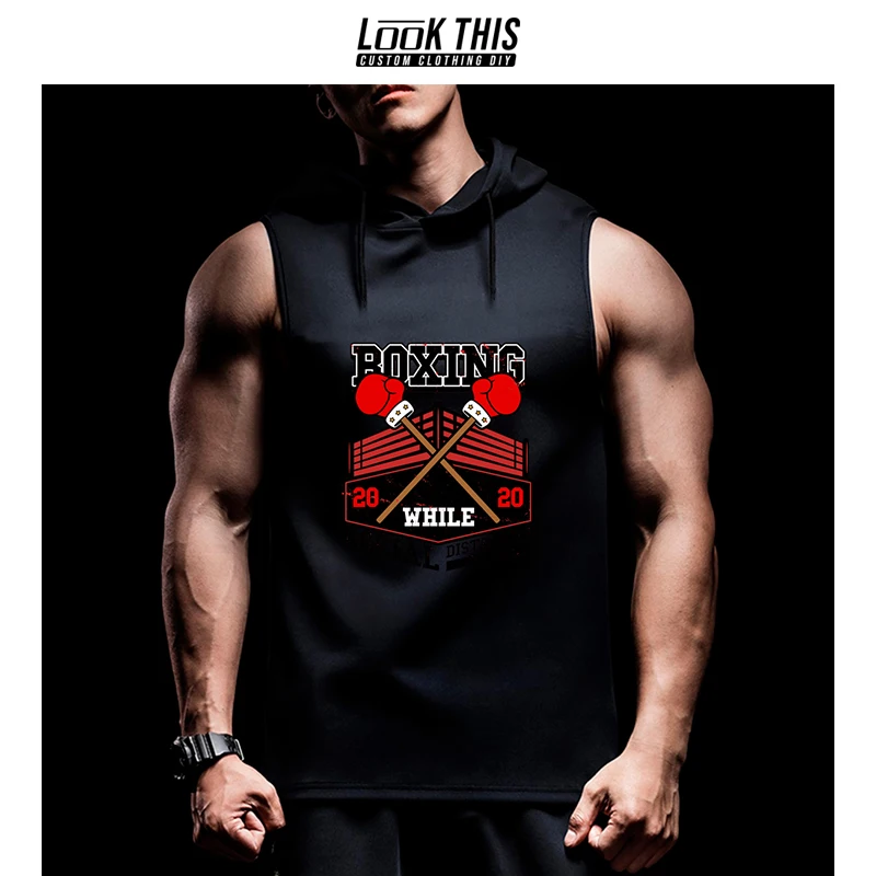 

Megalobox Fitness Workout Mens Sportswear Gyms Bodybuilding Hooded TankTop Men Comfortable Breathable Sleeveless Vest Sweatshirt