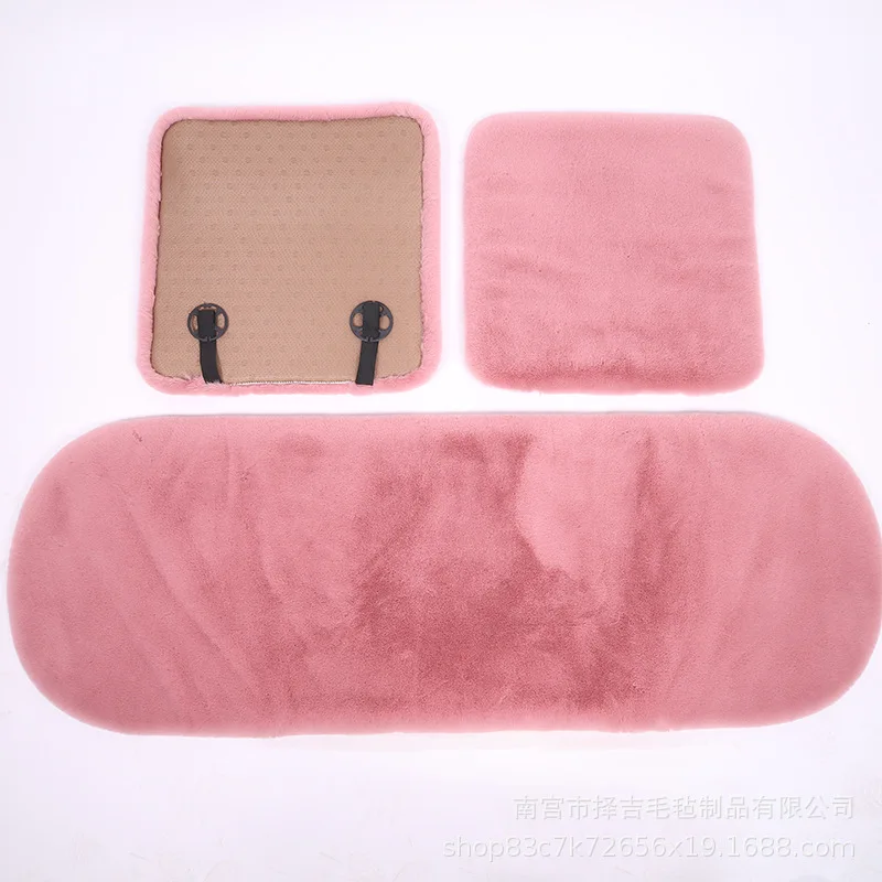 Car Seat Cushion Winter Plush Rabbit Fur Winter Warmth Thick Wool One Piece Square Cushion for Main Driver or Co-pilot images - 6