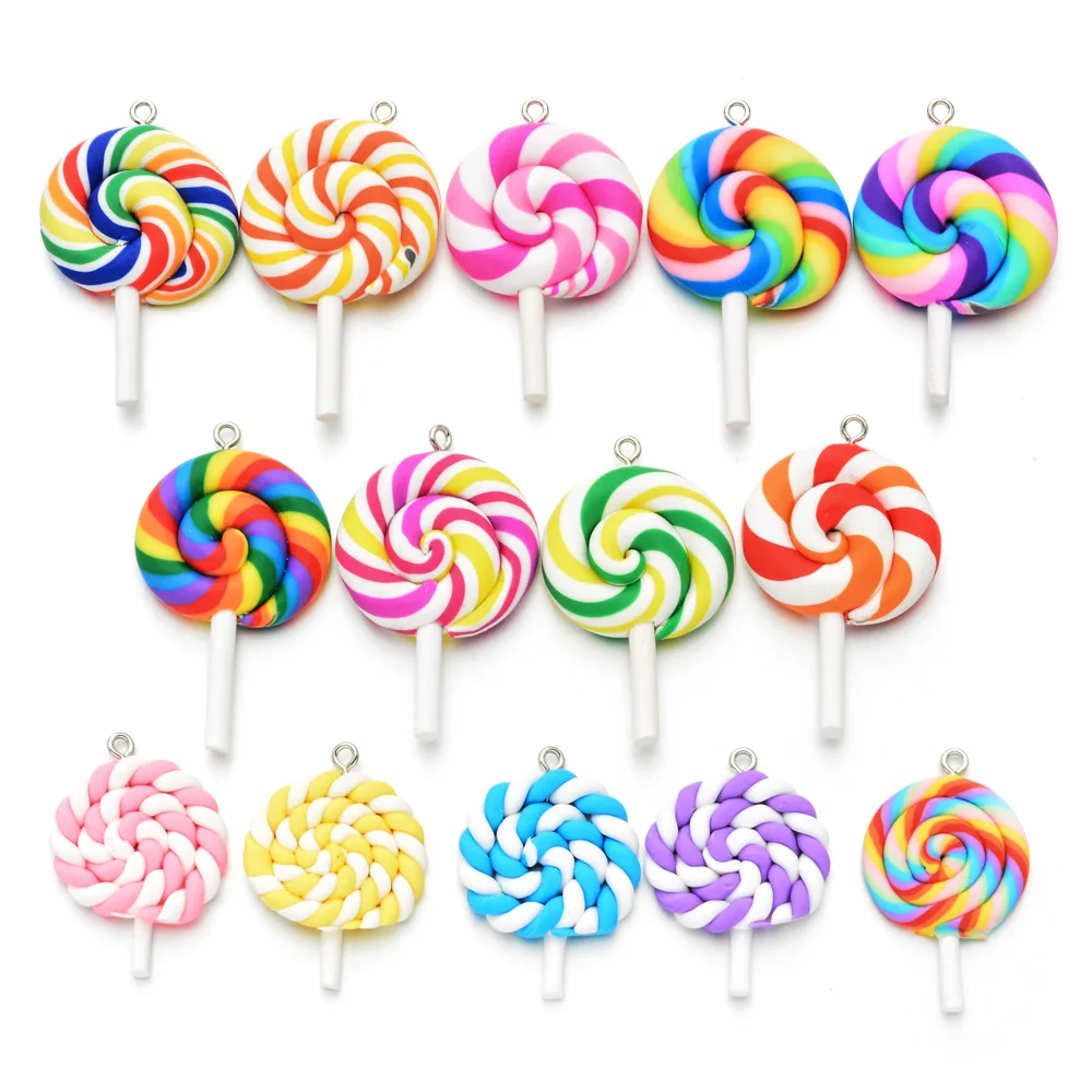 

10pcs Mixed Lollipop Charms Pendants For Handmade Decoration Bracelets Necklace Earring Key Chain Jewelry Making Girl Party Gift