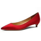 Туфли-лодочки женские на шпильке, пикантные туфли на тонком высоком каблуке, шелковые вечерние туфли-лодочки, заостренный носок, красные, N0108