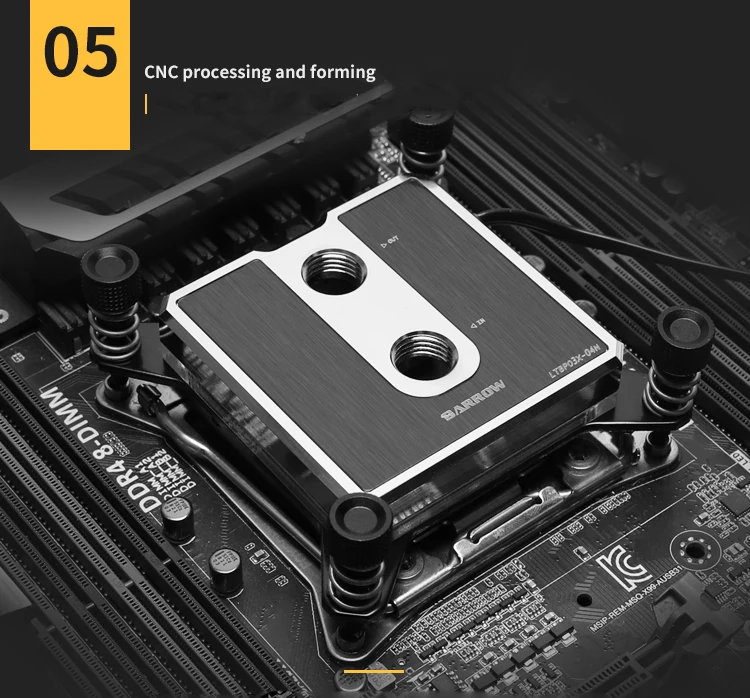 Курган Процессор воды блок использовать для Intel LGA1150 1151 1155 1156 гнездо/POM/латунь металлический Топ/A-RGB светильник Совместимость 5V GND 3PIN