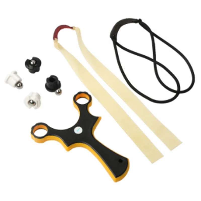 

Professional outdoor wrist hunting slingshot shooting hunting new fast installation round flat natural latex rubber band slingsh