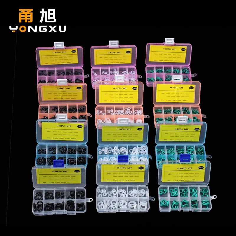 

Thickness 1.5/1.9/2.4/3.1mm O Rings Nitrile Silicone fluorine Rubber O Ring Seal NBR/VMQ/FKM Sealing Washer o-ring set Kit Box