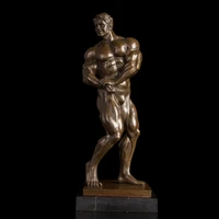home decoration human body figurine bronze art decor small size bronze bodybuilder statue sculpture