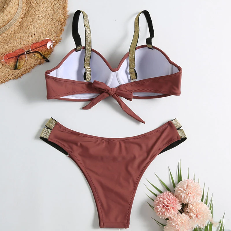 Комплект бикини из двух предметов Раздельный купальник размера плюс Mujer