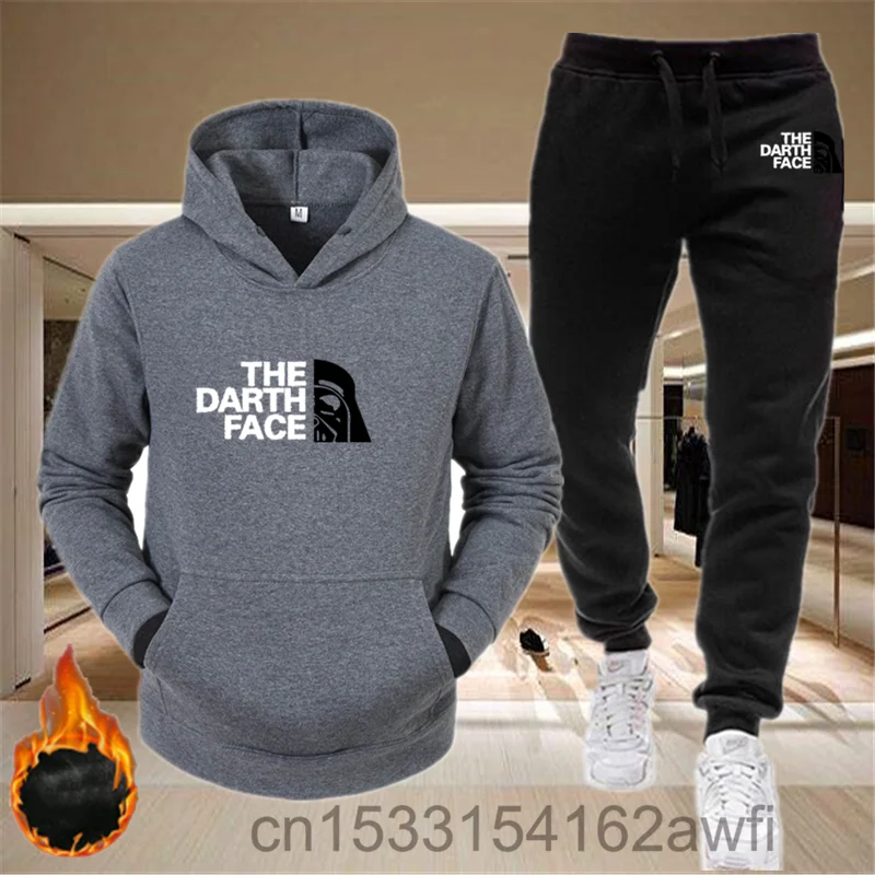 

Classic Fashion Autumn And Winter Warm BrandTtwo-Piece Thick Hooded Men's/Women's Sports Fitness Training Hooded Sweatshirt