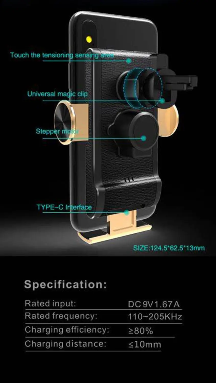 

Automatic Clamping Wireless Car Charger ForiPhone 11 pro 11 forSamsung S20 S10 Three Axes Association Qi Fast Charge Car Phone