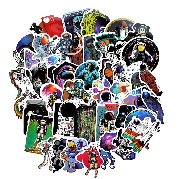 50 шт. космический стикер НЛО Инопланетянин космонавты и ракеты Мультяшные