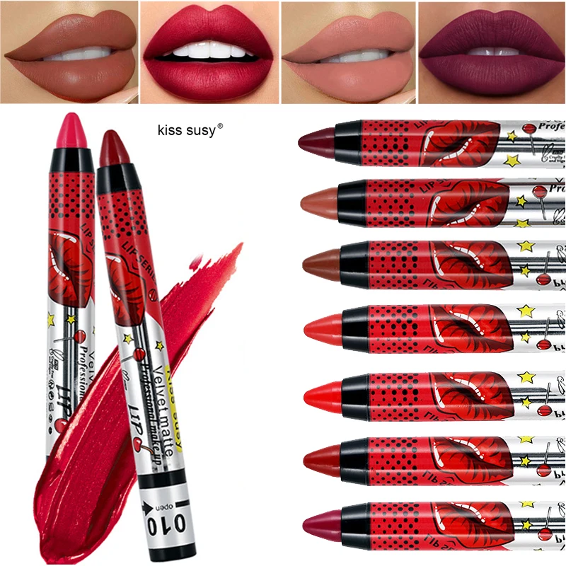 

13 Colors Matte Lipstick Pen Matte Moisturizing Lasting Lip Line Pen Charming Natural Plump Lips Cosmetic Nonstick Cup Lipstick