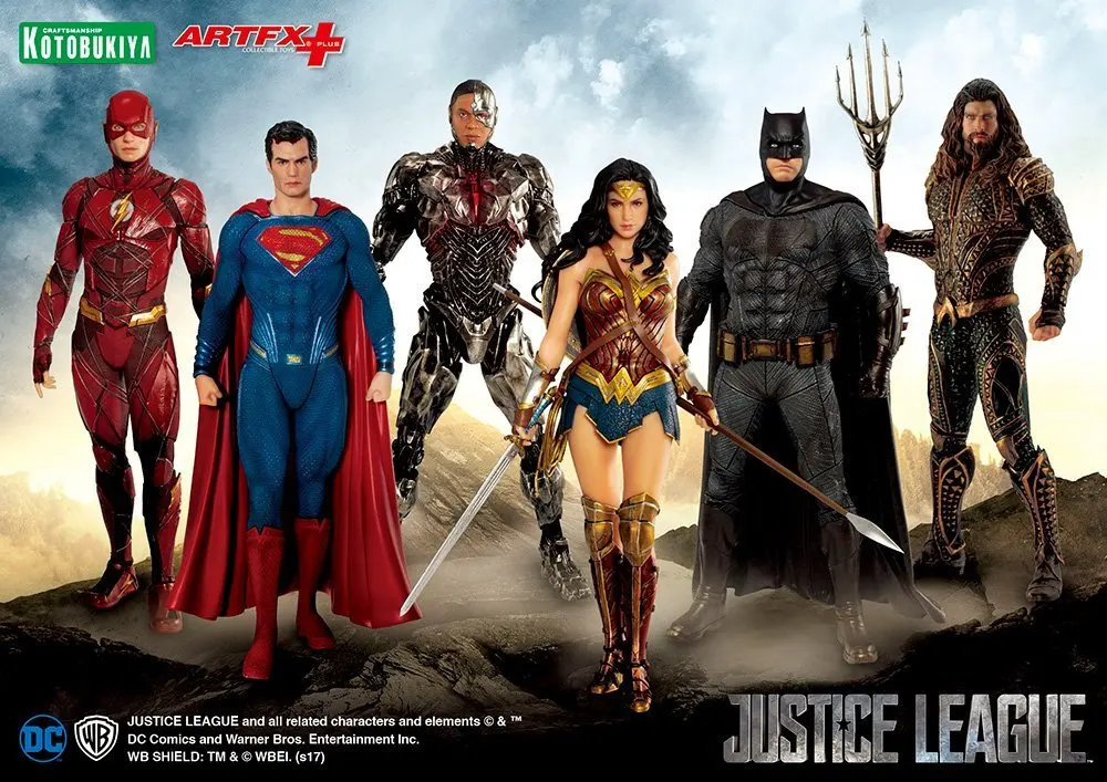 DC Лига Справедливости ARTFX + Статуя Flash &amp Wonder Women Batman Superman Cyborg Aquaman фигурки модель