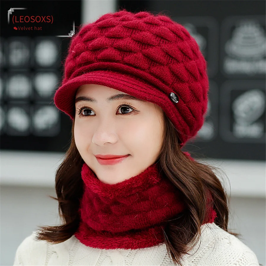 

Brand New Autumn Winter Beanies Caps Women Warm Wool Siamese Bib Hats Female Rabbit Hair Windproof Velvet Cap Hats Wholesale