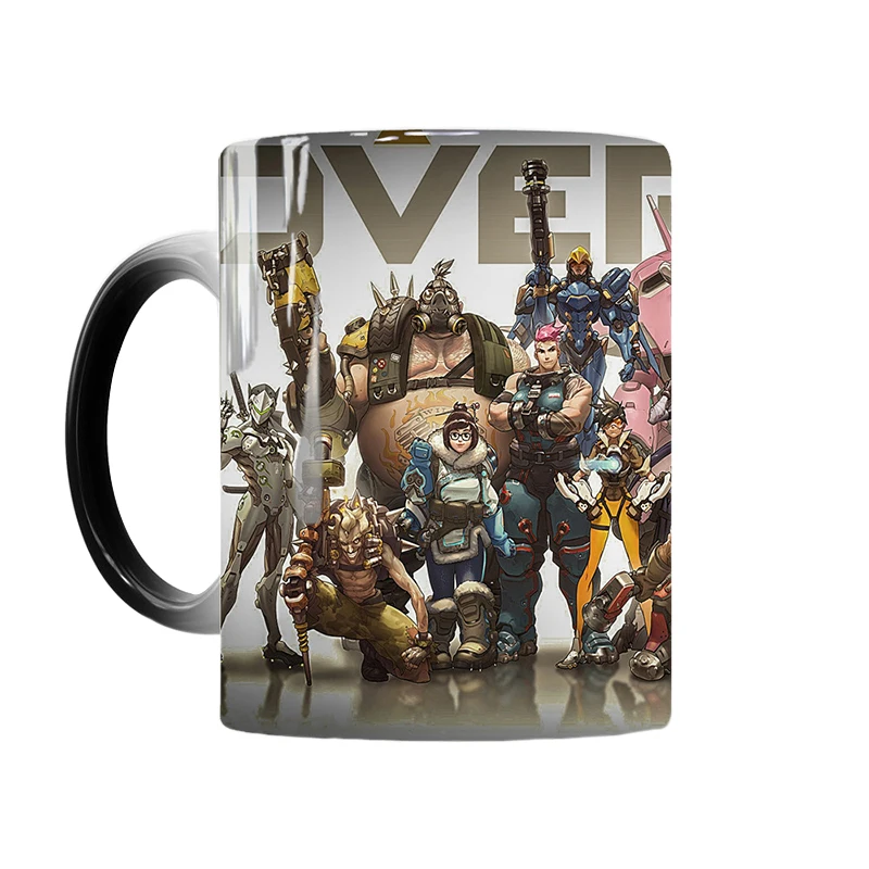 

1 шт. Новинка 350 мл креативная игра Overwatch Волшебные меняющие цвет кружки утренние Молоко Кофе Чай керамические чашки лучший подарок для друзе...