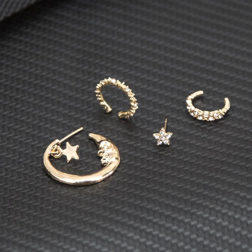 

Creative Star Moon Earnail Ear Clip Set Jewelry
