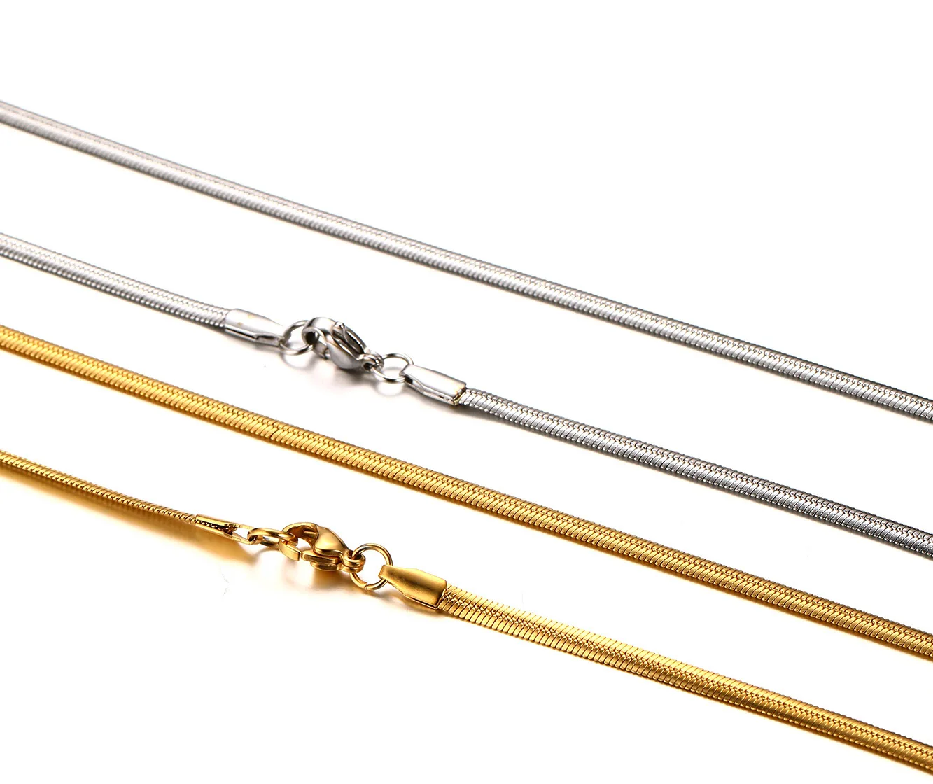 

FXM stainless steel hot sell gold color popular single women 3mm Simple foundation necklace lover gift women jewelry
