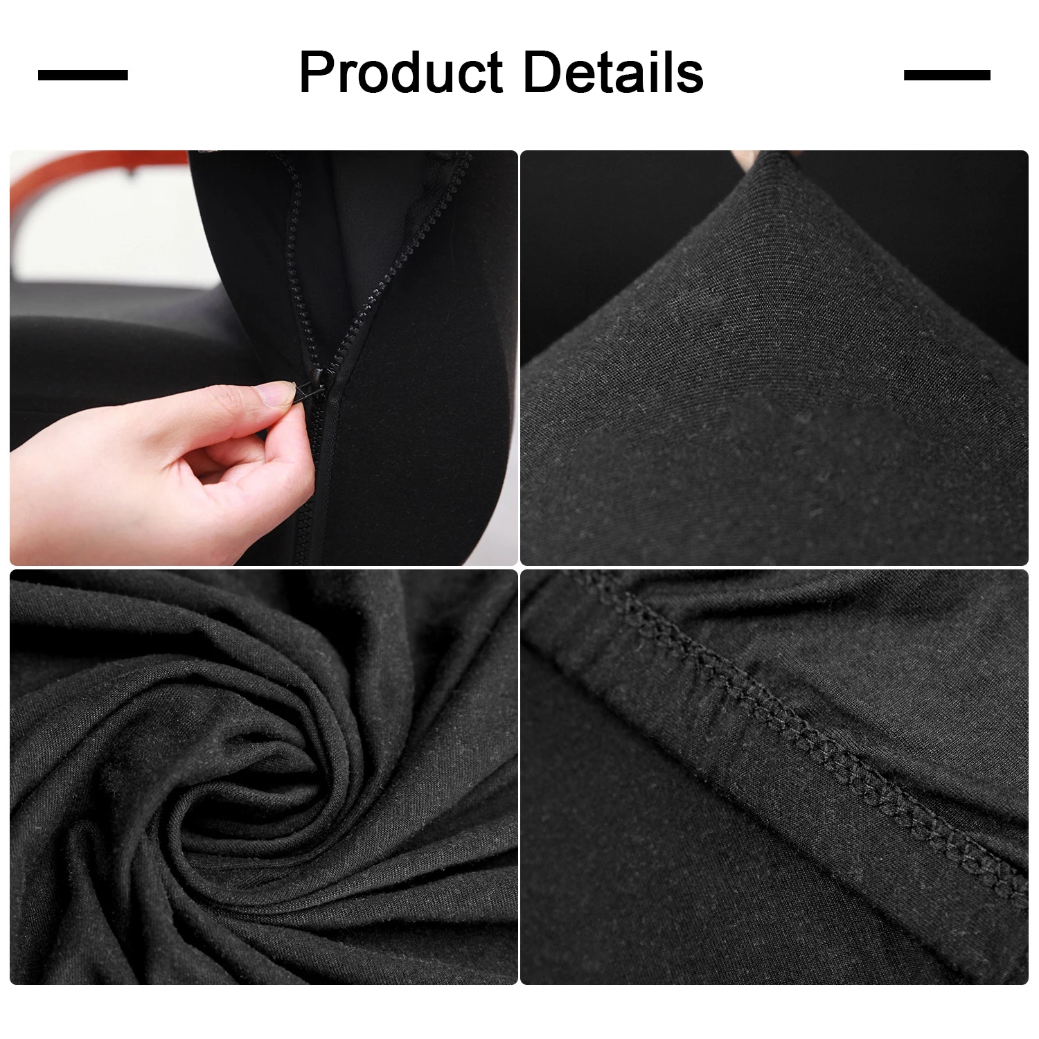 

Office Chair Cover Black Removable Stretch Fabric Computer Rotating Desk Chair Slipcover High Back Universal Boss Chairs Covers