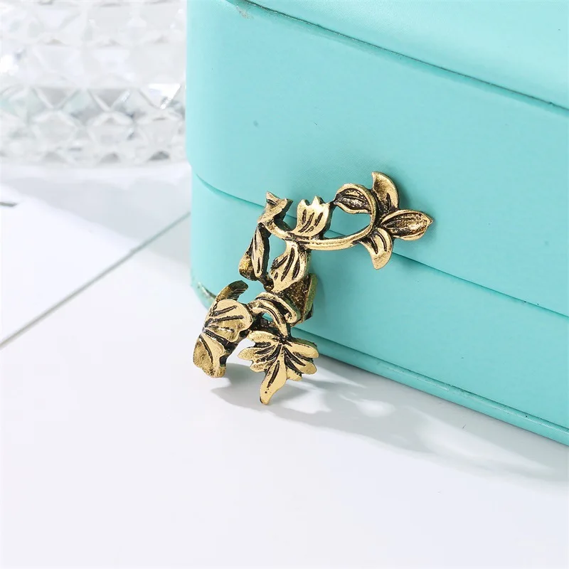 Винтажные серьги клипсы для ушей цветочные женщин без пирсинга манжеты