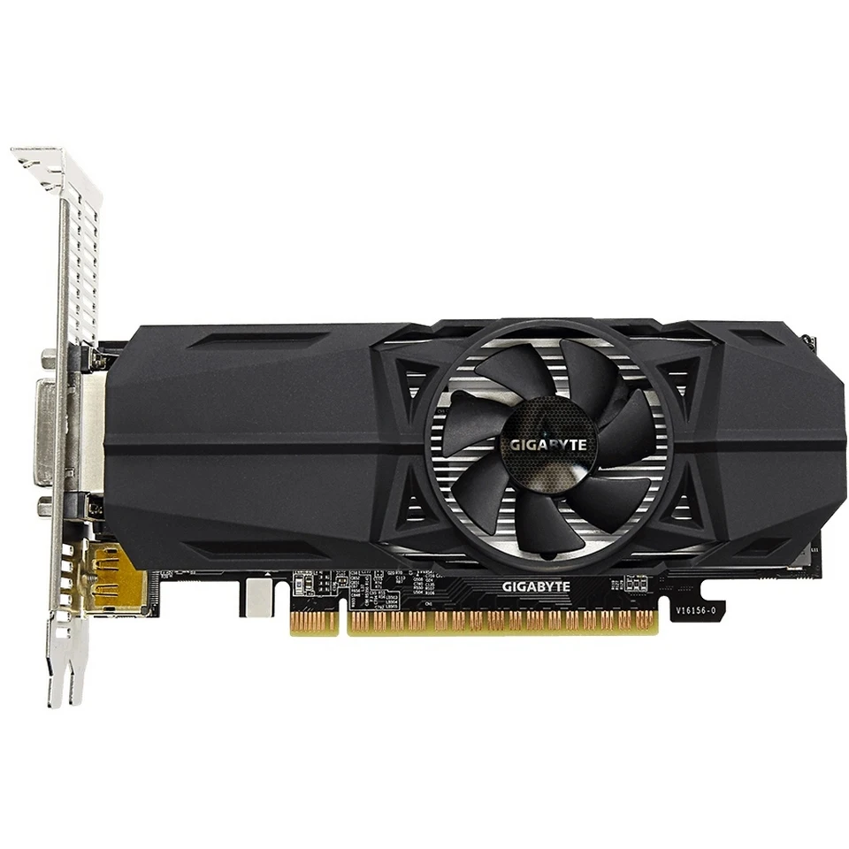 Видеокарта Gigabyte PCI-E nVidia GeForce GTX 1050TI (4Gb/128bit/GDDR5 1442/7008/DVIx1/HDMIx1/DPx1/HDCP/Ret Low Profile) |