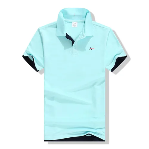 light blue(12) Новинка, мужская рубашка-поло, брендовая одежда, новая мужская рубашка поло, деловая и повседневная однотонная мужская рубашка - Цвет: light blue(12)