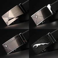 new trend fashion belt mens two layer cowhide business automatic buckle casual young mens belt edging leather men trouser belt
