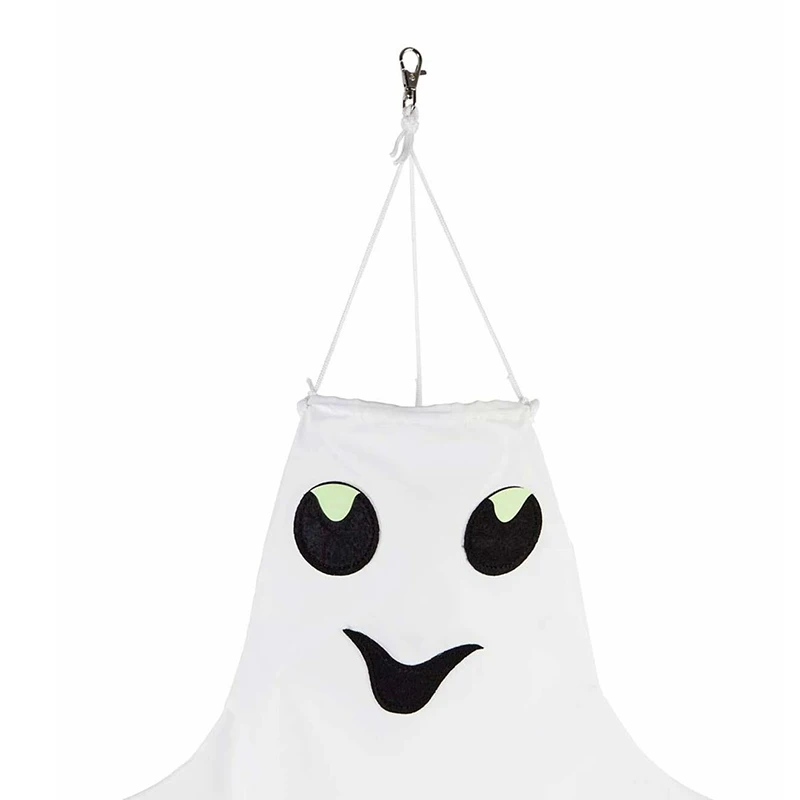 

Halloween Smiling Ghost 3D Windsock Scary Hanging Ornament with Luminous Eyes Yard Garden Halloween Decoration ANDF889