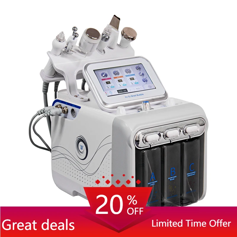 

6 in 1 Facial Machine Oxygen Products Small Bubble Device Skin Tightening Facial Care Dermabrasion Machine