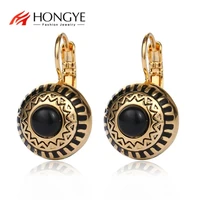 huimei brincos 3 stone rhinestone round ball carved stud earrings bijoux boucle doreille ethnic jewelry hot sale 2022