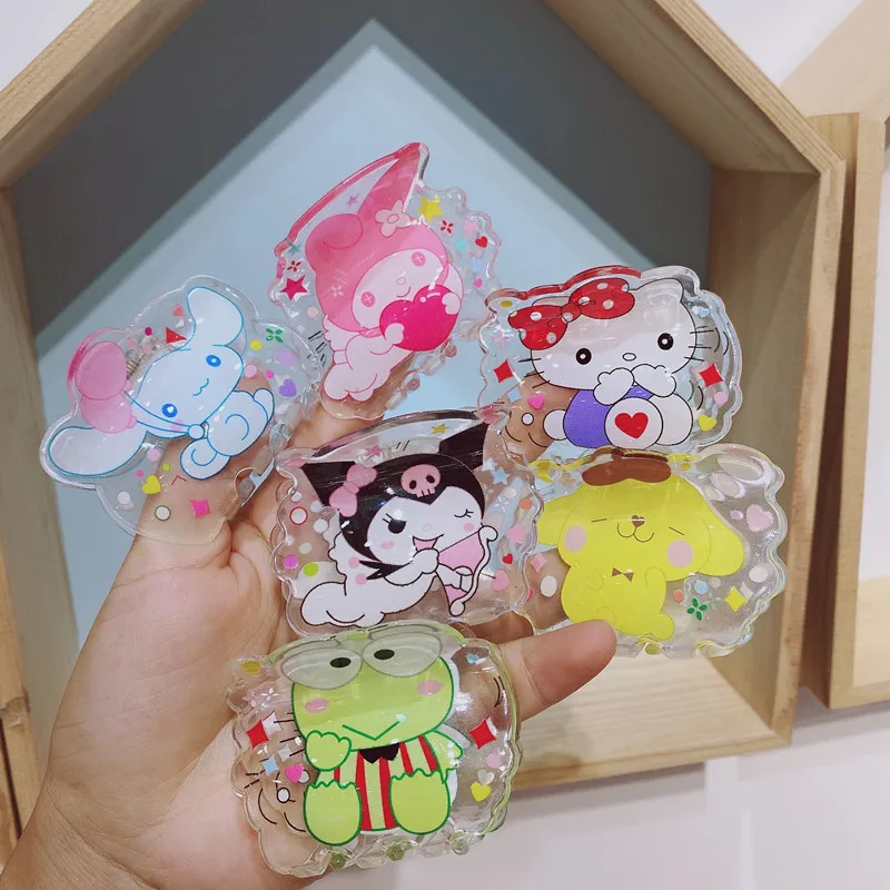 

Kawaii Sanrio My Melody Cinnamoroll Kuromi Kitty Мультяшные аксессуары акриловая заколка для волос Подарочные игрушки для девочек