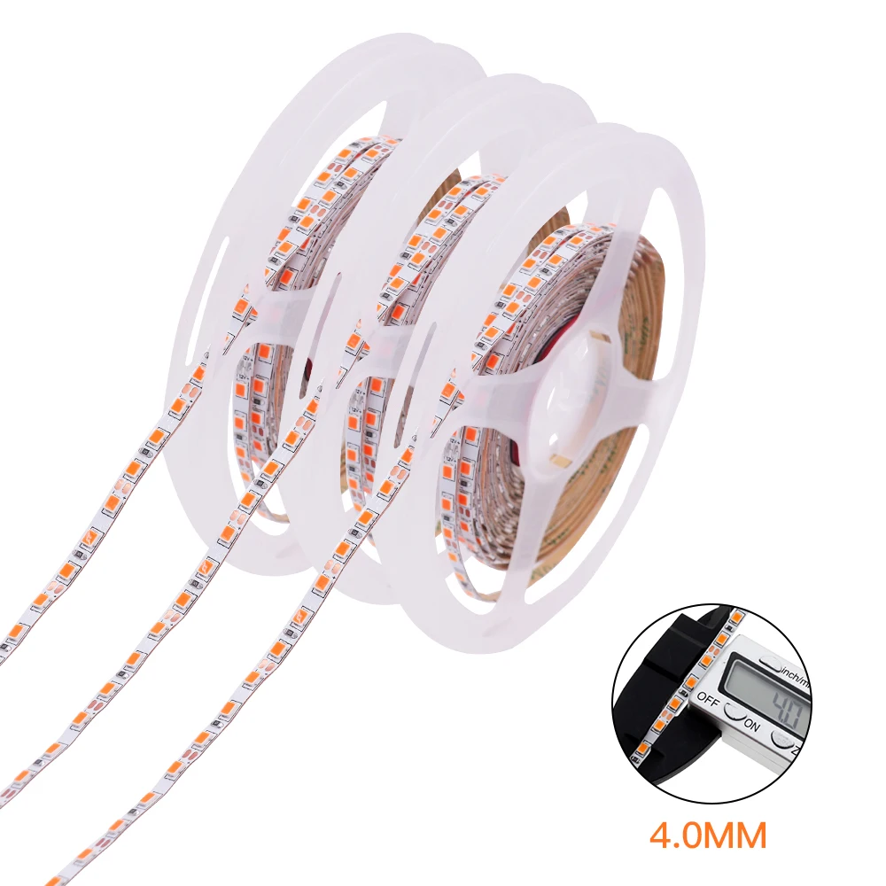 

4MM Narrow LED Strip DC 12V 3000K 4000K 6000K Orange 2835 120LEDs/m Flexible Rope Ribbon Tape LED Light Lamp