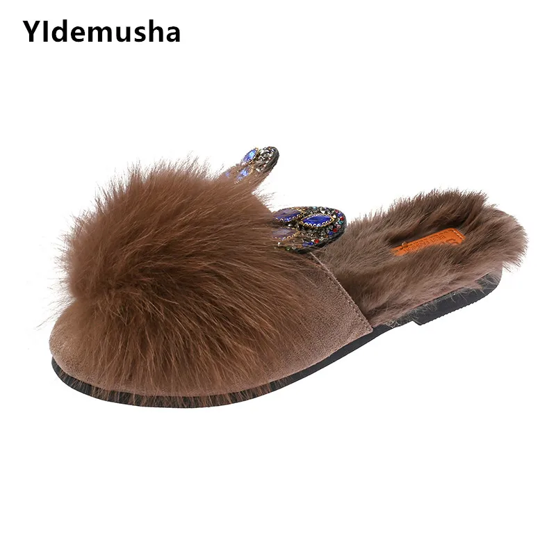 YIdemusha/Новинка 2019 года женская повседневная обувь женские плюшевые домашние
