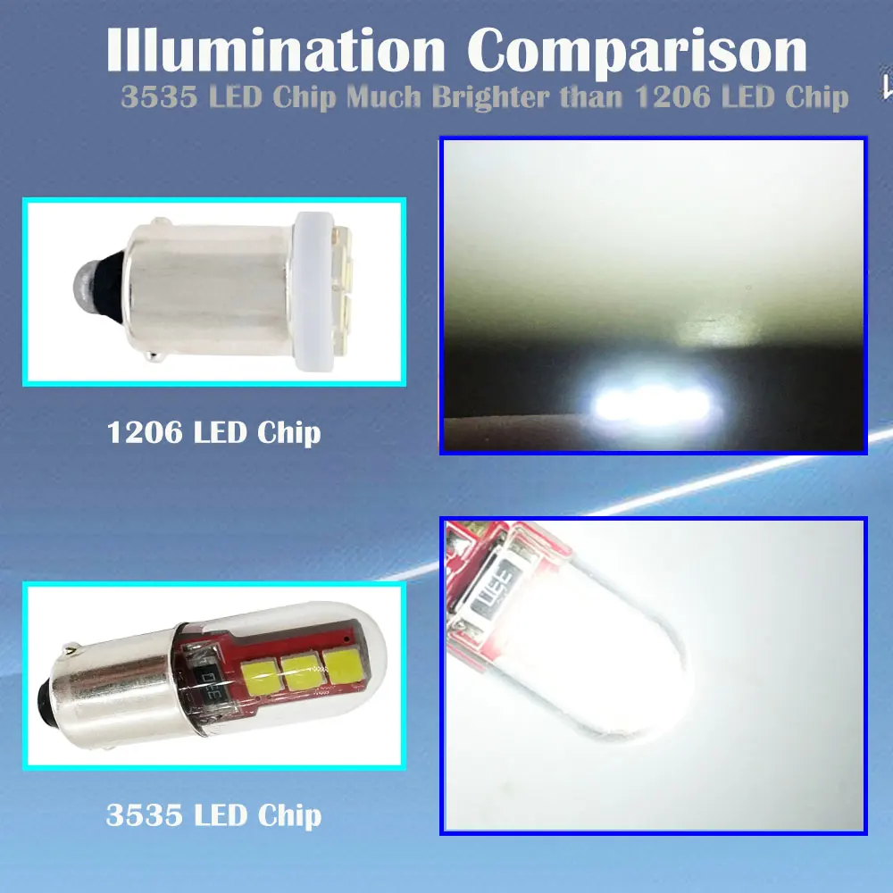 2 шт. BA9S T4W H6W светодиод 6SMD 3535 супер яркий Автомобильный номерной знак свет авто