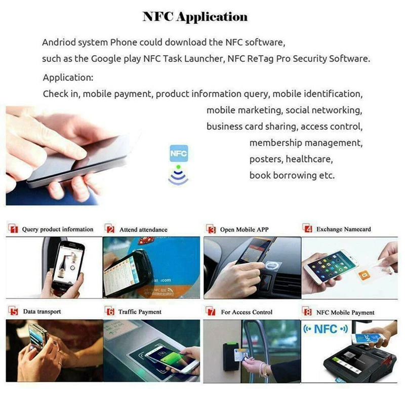 20 шт. NFC карты белые пустые NTAG215 ПВХ теги Waterpoof 504 байта наклейка со смарт-чипом |