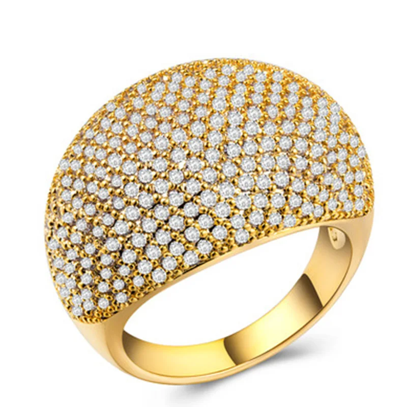 

Good Luxury Beauty In Europe And The Us All Over The Star Ring Drill Zircon Copper Plated Silver Ladies Fashion Hand Ac