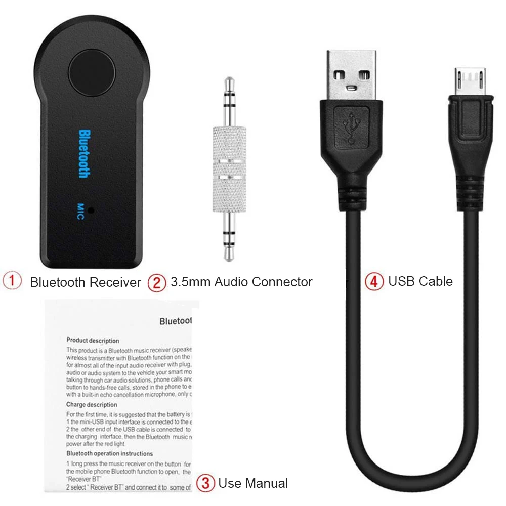 VIKEFON Bluetooth ресивер стерео Audio Mini 3 5 мм разъем AUX беспроводной адаптер MP3 музыкальный