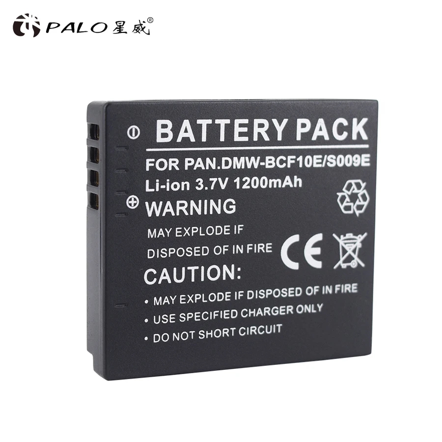 

PALO 3.7V 1200mAh DMW-BCF10 DMW BCF10E BCF10 Camera Battery For Panasonic CGA-S106 S106B S/106C S/106D S/106B