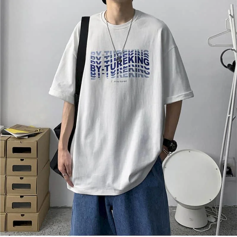

Hong Kong Style Tshirt Women T Shirt Men Summer Loose Trend Student Short-sleeved Printed Shirt Harajuku Punk Goth Clothes