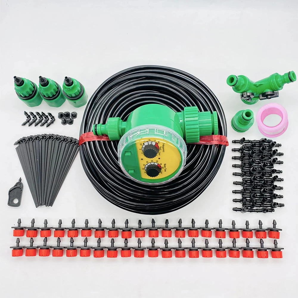 

10-50 M drip irrigation system Automatic plant watering controller garden hose micro drip watering kits with Adjustable Drippers