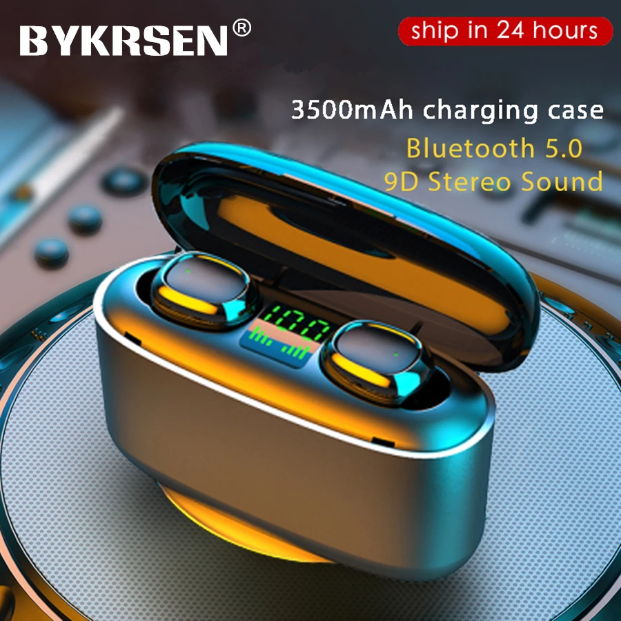 TWS наушники BYKRSEN с поддержкой Bluetooth 3500 светодиодный 5 0 мА · ч|Наушники и гарнитуры| |