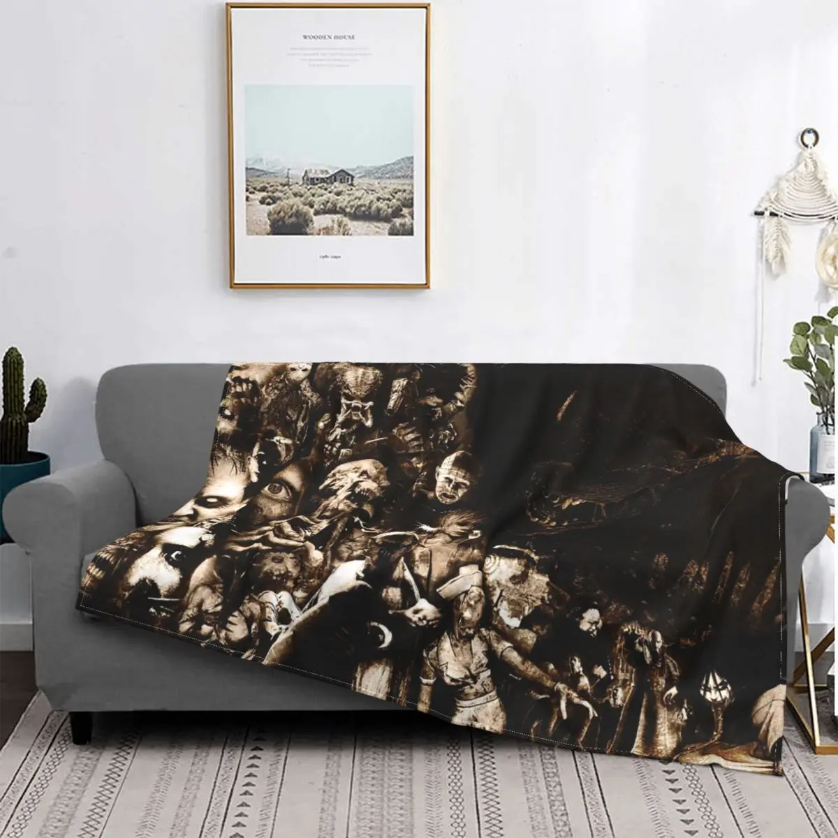 

Horror Movie Blanket Coral Fleece Halloween Jason Voorhees Breathable Warm Throw Blanket for Sofa Bedroom Bedding Throws