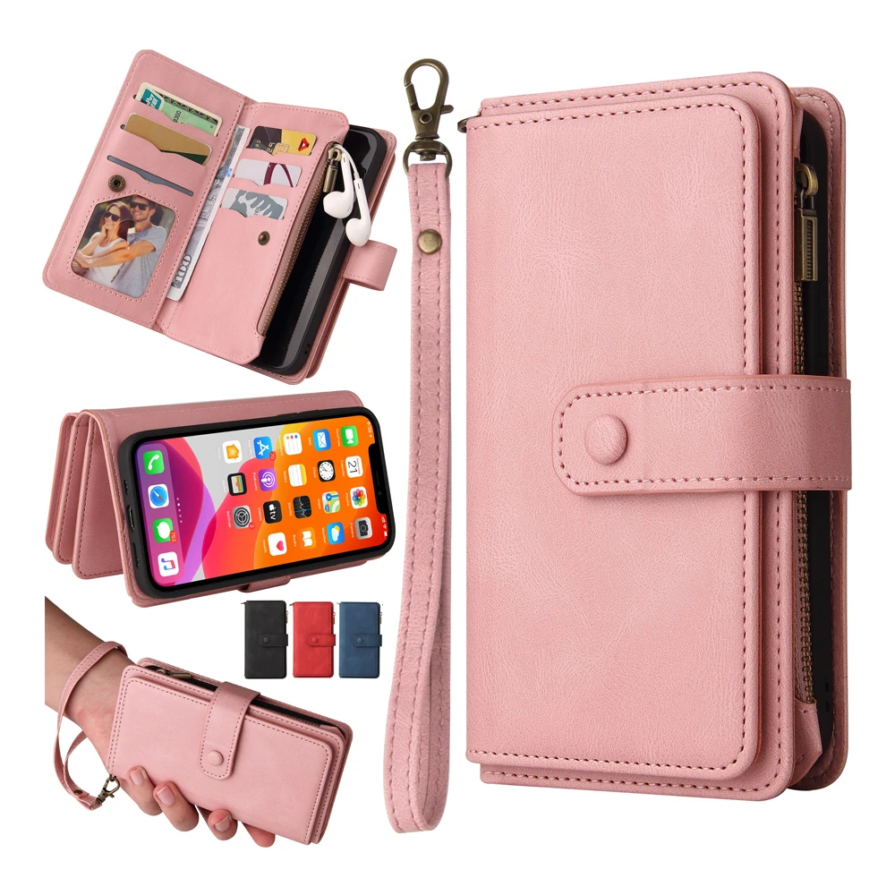 

Zipper Purse Cover for Samsung Galaxy A22 A30 S A30S A32 A40 A42 A50 A50S A51 A52 A70 KickStand Card Holder Leather Wallet Case