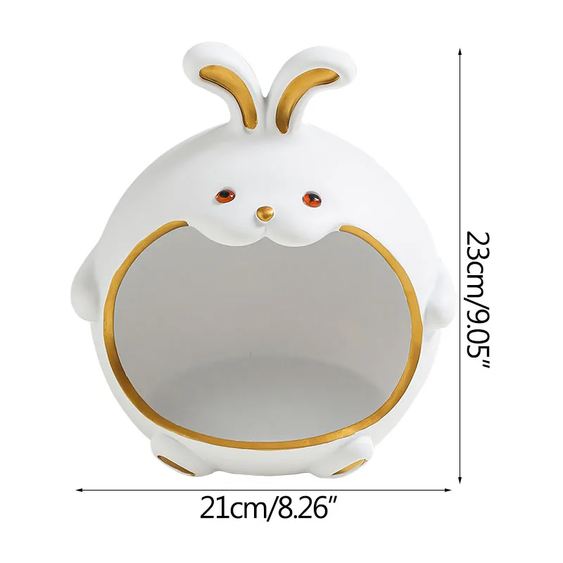 

Home Decor Ornament Cute Round Rabbit Organizer Key Storage Decoration Furnishings Living Room Decoration Housewarming Gifts