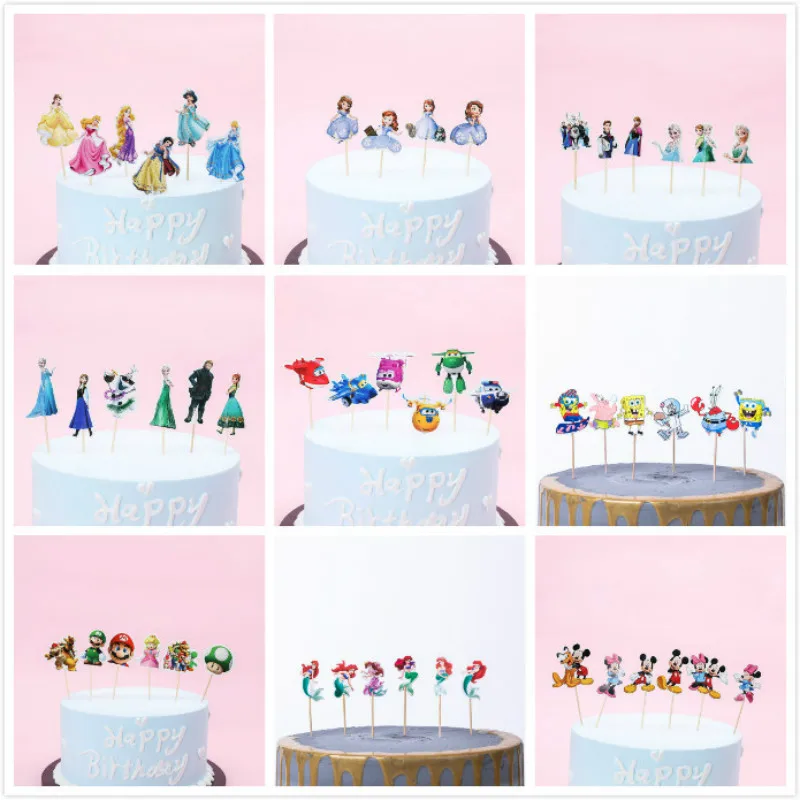 24 звёздочка для украшения торта на день рождения с палочками Детские сувениры