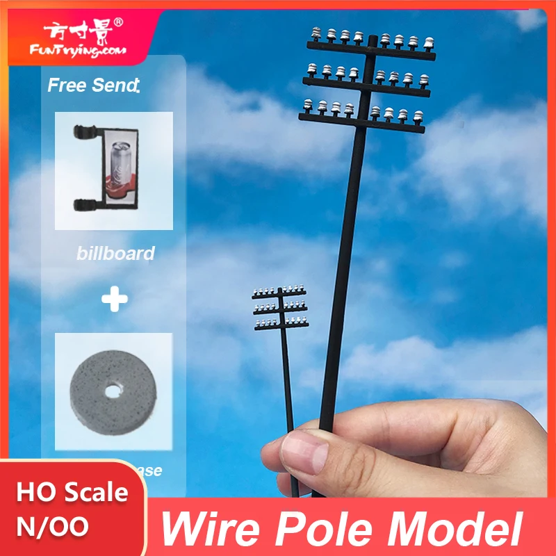 

OO/HO/N scale utility pole,1:76/1:87/1:160 power line pole miniature model,model railroad, architectural models, display, gaming