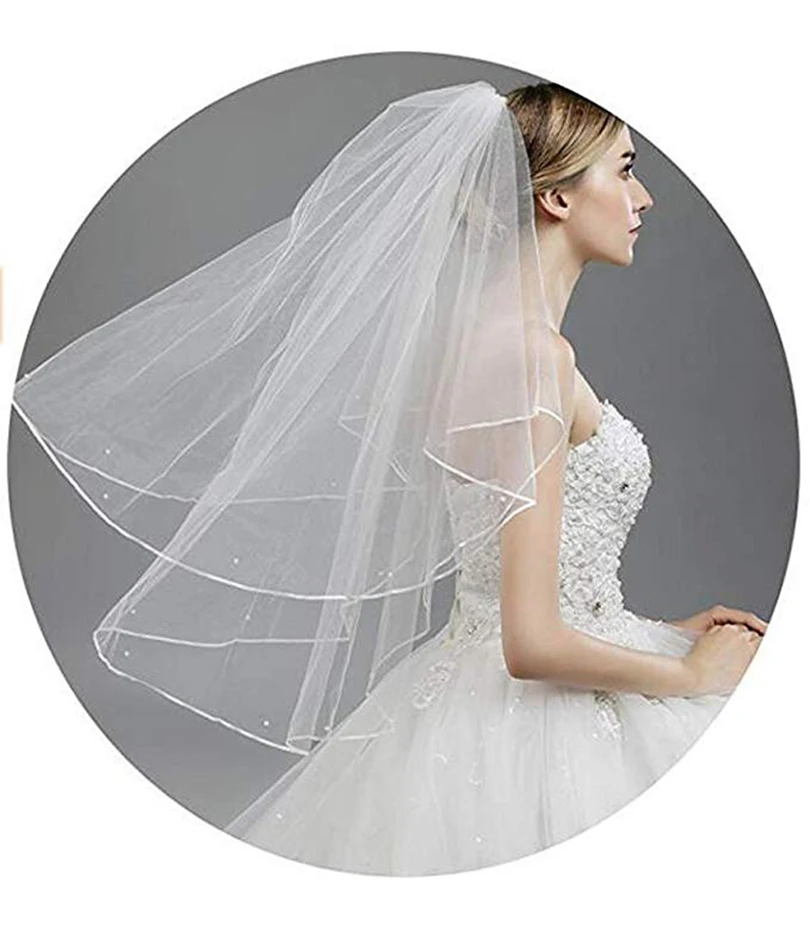 Женская 2-уровневая короткая свадебная фата с гребнем | Свадьбы и торжества