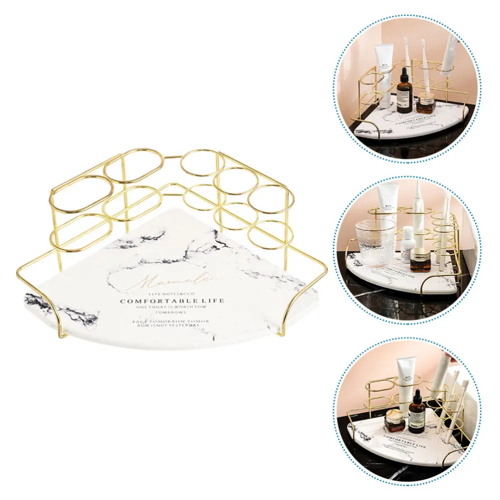

1Pc Corner Table Rack Storage Shelf Desktop Vanity Storage Shelf (Random Style)