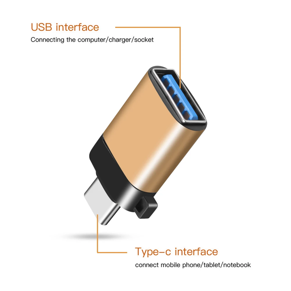 Адаптер USB Type-C OTG переходник для быстрой зарядки и синхронизации данных с 3 0 со