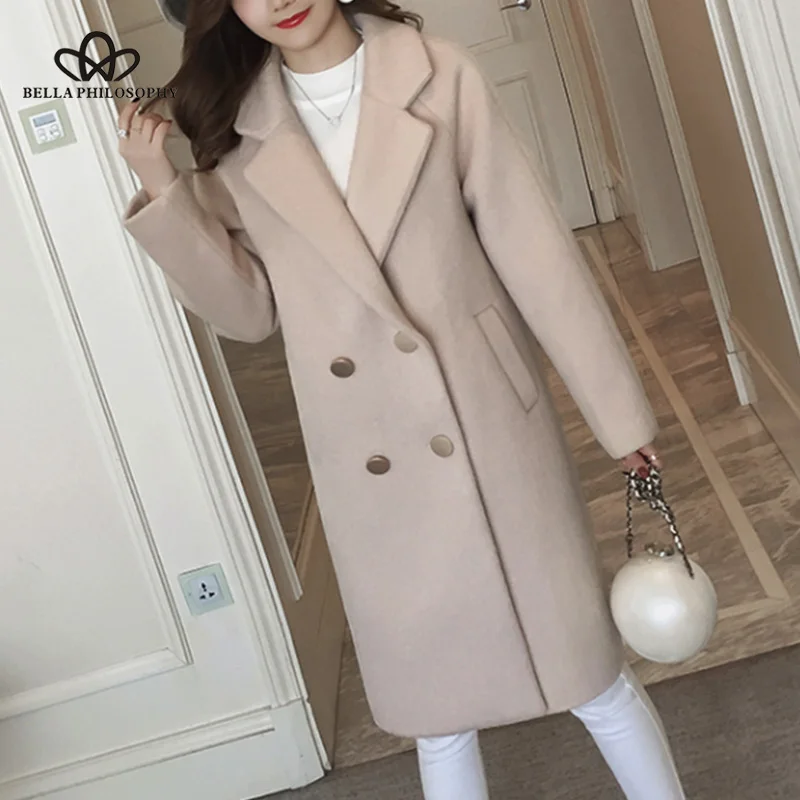 Sitruuna 2019 Winter Slim Plus Cotton Long Wool Blends Coat Women Hardy Solid Warm Thick Office Work Lady Coats | Женская одежда