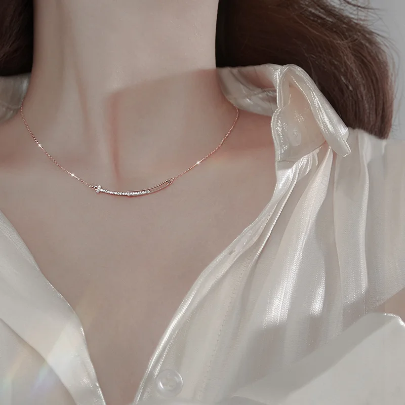 

925 Sterling Silver Chain for Women Girls Super Thin Necklace Handmade 18k Gold Plated Dainty Gold Choker Arrow Dropshipping