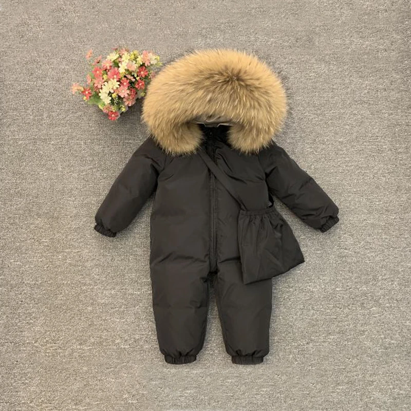Детский комбинезон с капюшоном Dollplus зимний цельный для маленьких мальчиков и