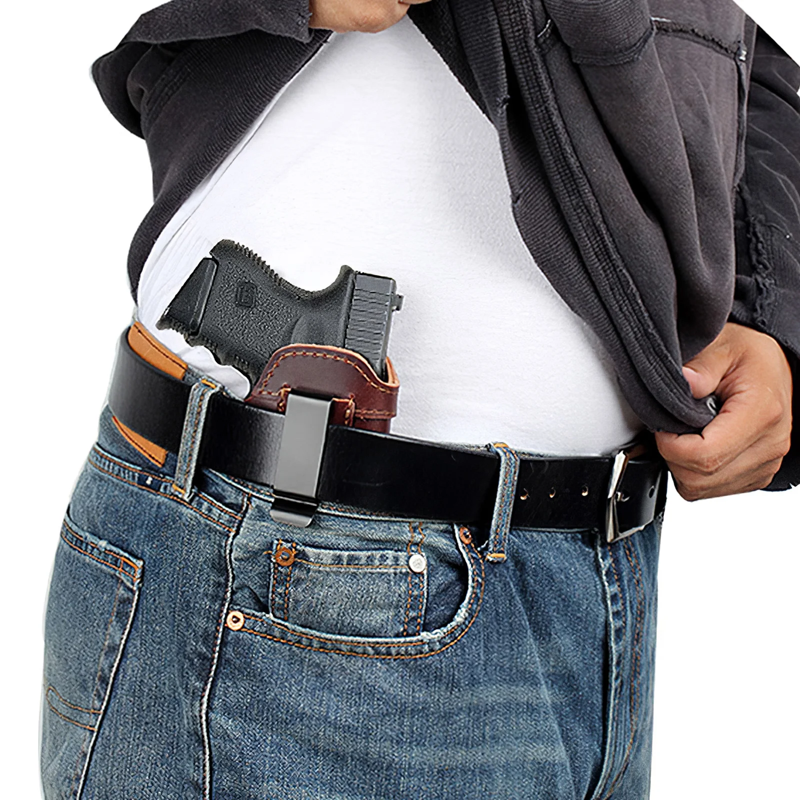 

Brown Cowhide Holster Durable Waist Gun Cover Carry Gun Holster Gun Holster Gun Case Outdoor Sports Stealth Tactical Holster