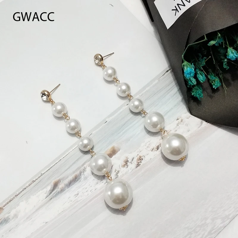 

INKDEW Pearl Tassel Earrings Exaggerated Personality Earrings Drop Earrings Long Earrings for Women Girl Gift Party boho